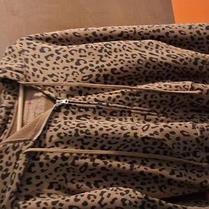 Like-New Nili Lotan Callie Hoodie Whiskey Leopard Print Sweatshirt Small.